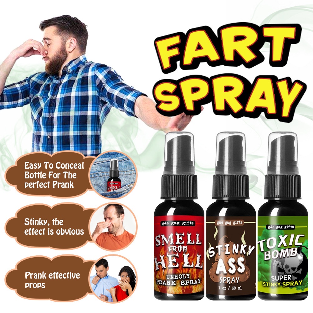 New 30ml Novelty Liquid Fart Gag Prank Joke Spray Can Stink Bomb Smelly Stinky Gas Fun Tricky Prank Toy Adjust The Atmosphere